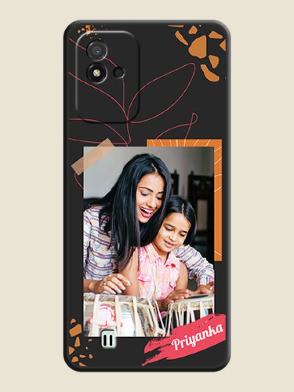 Custom Orange Photo Frame on Space Black Custom Soft Matte Phone Back Cover - Realme Narzo 50i