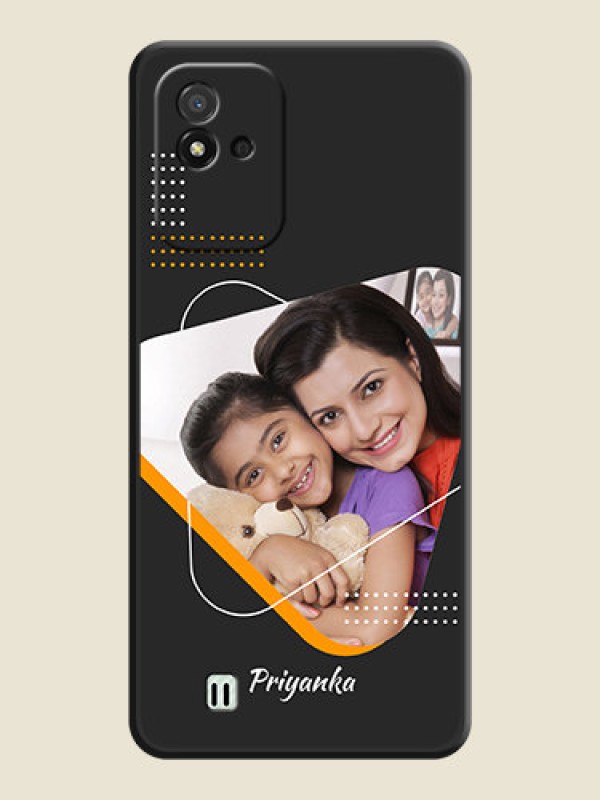 Custom Yellow Triangle on Photo on Space Black Soft Matte Phone Cover - Realme Narzo 50i