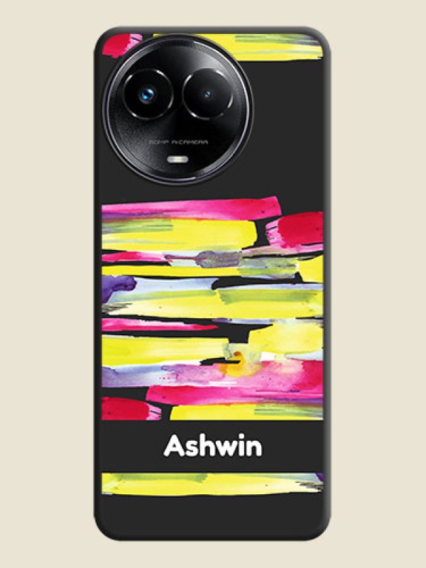 Custom Brush Coloured On Space Black Custom Soft Matte Mobile Back Cover - Narzo 60X 5G