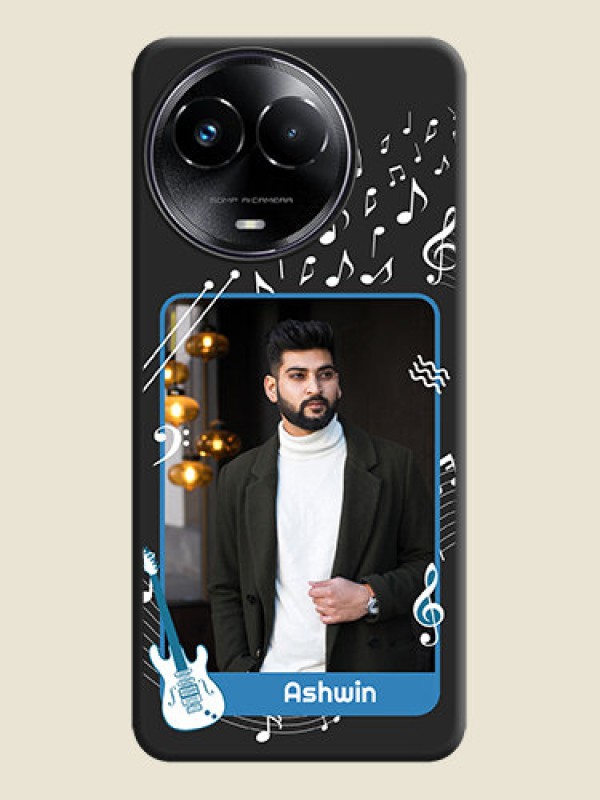 Custom Musical Theme Design with Text on Photo On Space Black Custom Soft Matte Mobile Back Cover - Narzo 60X 5G