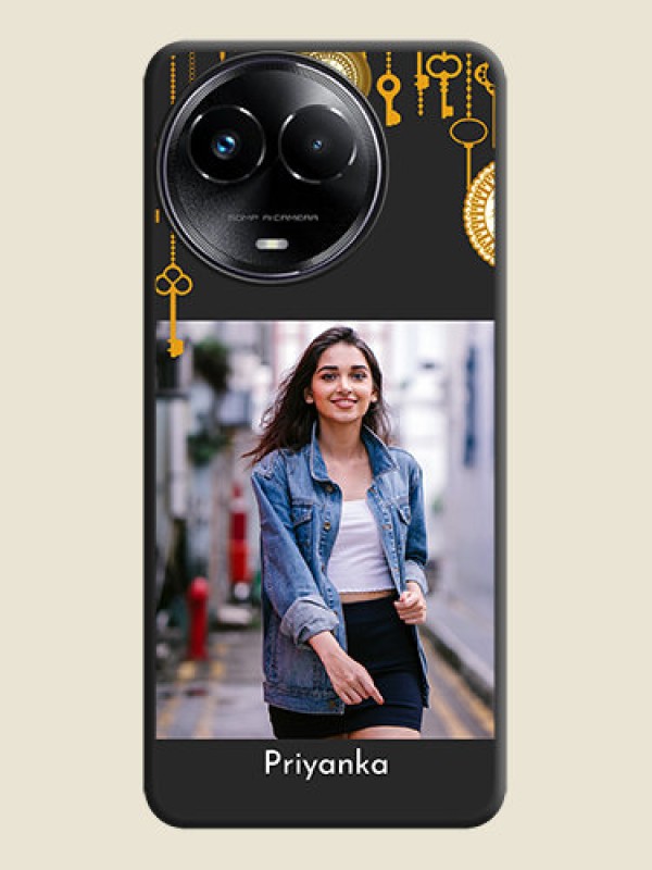 Custom Decorative Design with Text On Space Black Custom Soft Matte Mobile Back Cover - Narzo 60X 5G