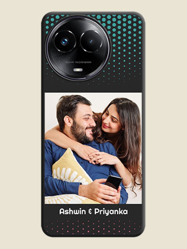 Custom Faded Dots with Grunge Photo Frame and Text On Space Black Custom Soft Matte Mobile Back Cover - Narzo 60X 5G