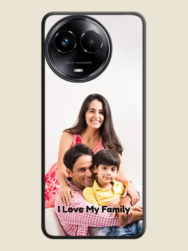 Custom Full Single Pic Upload With Text On Space Black Custom Soft Matte Mobile Back Cover - Narzo 60X 5G