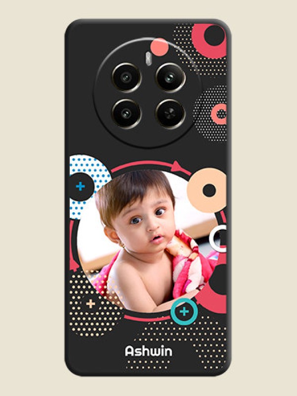 Custom Multicoloured Round Image on Personalised Space Black Soft Matte Cases - Realme Narzo 70 5G