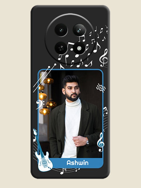 Custom Musical Theme Design with Text - Photo on Space Black Soft Matte Mobile Case - Realme Narzo 70X 5G