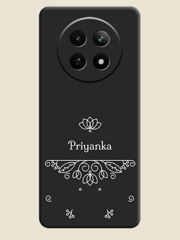 Custom Lotus Garden Custom Text On Space Black Personalized Soft Matte Phone Covers - Realme Narzo 70X 5G