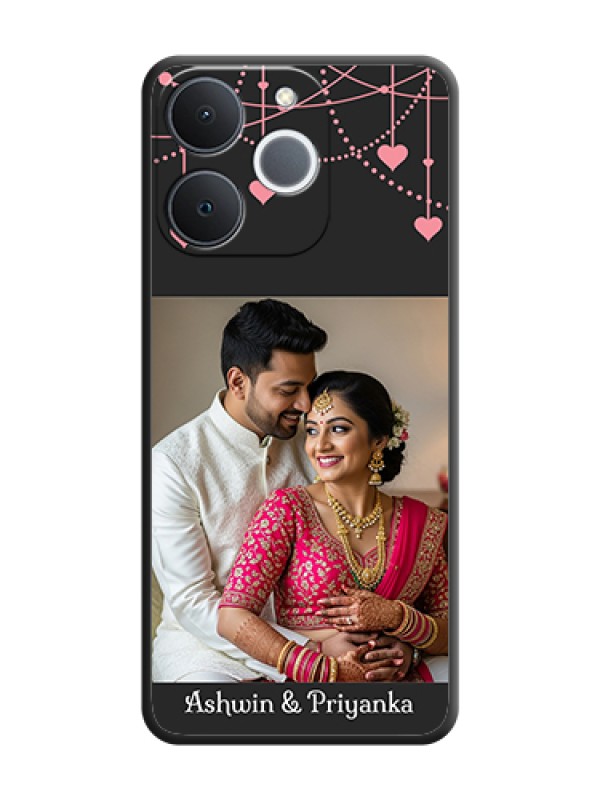 Custom Pink Love Hangings with Text On Space Black Custom Soft Matte Mobile Back Cover - Realme Narzo 80 Lite 4G