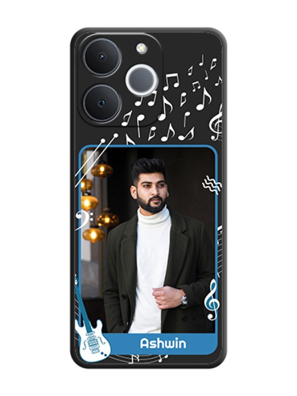 Custom Musical Theme Design with Text on Photo On Space Black Custom Soft Matte Mobile Back Cover - Realme Narzo 80 Lite 4G