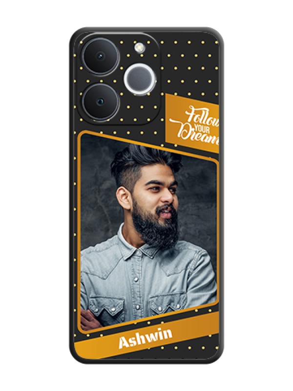Custom Follow Your Dreams with White Dots On Space Black Custom Soft Matte Mobile Back Cover - Realme Narzo 80 Lite 4G