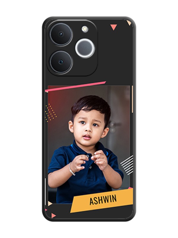 Custom Photo Frame with Triangle Small Dots on Photo On Space Black Custom Soft Matte Mobile Back Cover - Realme Narzo 80 Lite 4G