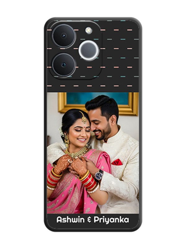 Custom Line Pattern Design with Text On Space Black Custom Soft Matte Mobile Back Cover - Realme Narzo 80 Lite 4G