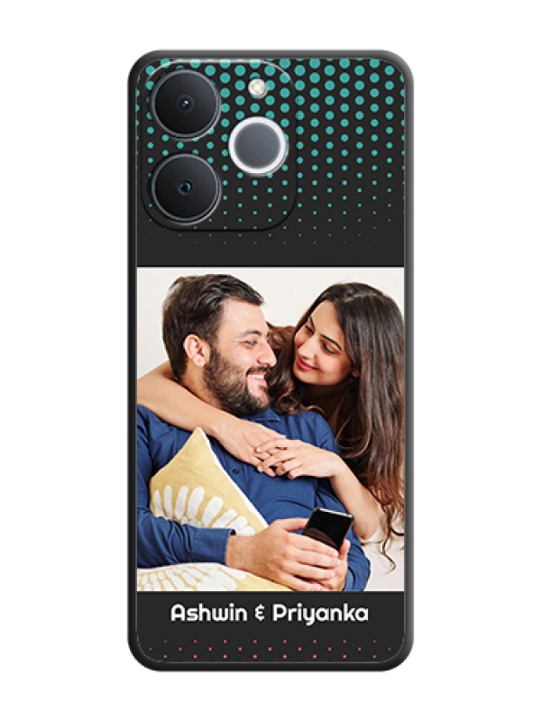 Custom Faded Dots with Grunge Photo Frame and Text On Space Black Custom Soft Matte Mobile Back Cover - Realme Narzo 80 Lite 4G