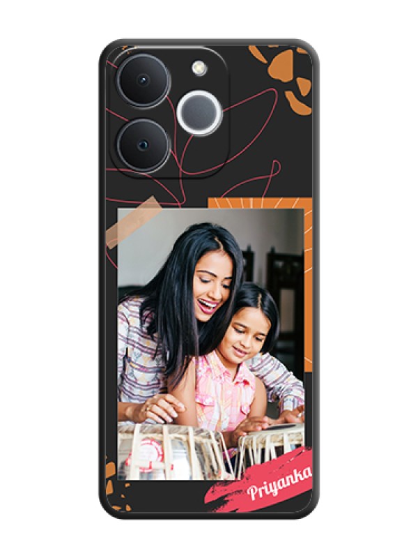 Custom Orange Photo Frame On Space Black Custom Soft Matte Mobile Back Cover - Realme Narzo 80 Lite 4G
