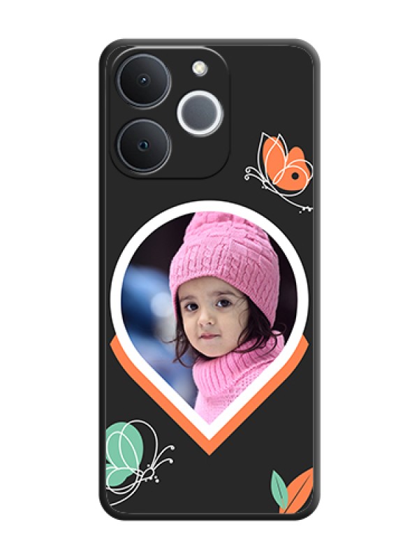 Custom Upload Pic With Simple Butterly Design On Space Black Custom Soft Matte Mobile Back Cover - Realme Narzo 80 Lite 4G