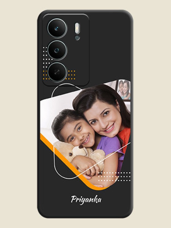 Custom Yellow Triangle on Photo On Space Black Custom Soft Matte Mobile Back Cover - Narzo 80 Lite