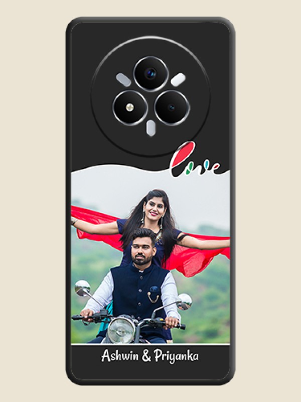 Custom Fall in Love Pattern with Picture on Photo On Space Black Custom Soft Matte Mobile Back Cover - Realme Narzo 80 Pro 5G