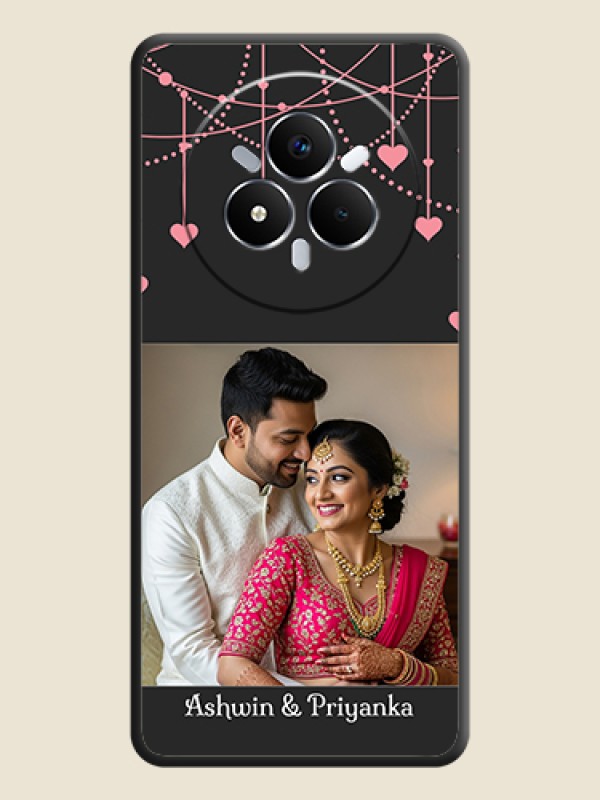 Custom Pink Love Hangings with Text On Space Black Custom Soft Matte Mobile Back Cover - Realme Narzo 80 Pro 5G