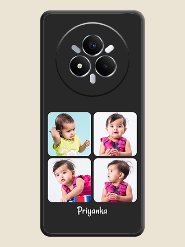 Custom Floral Art with 6 Image Holder on Photo On Space Black Custom Soft Matte Mobile Back Cover - Realme Narzo 80 Pro 5G