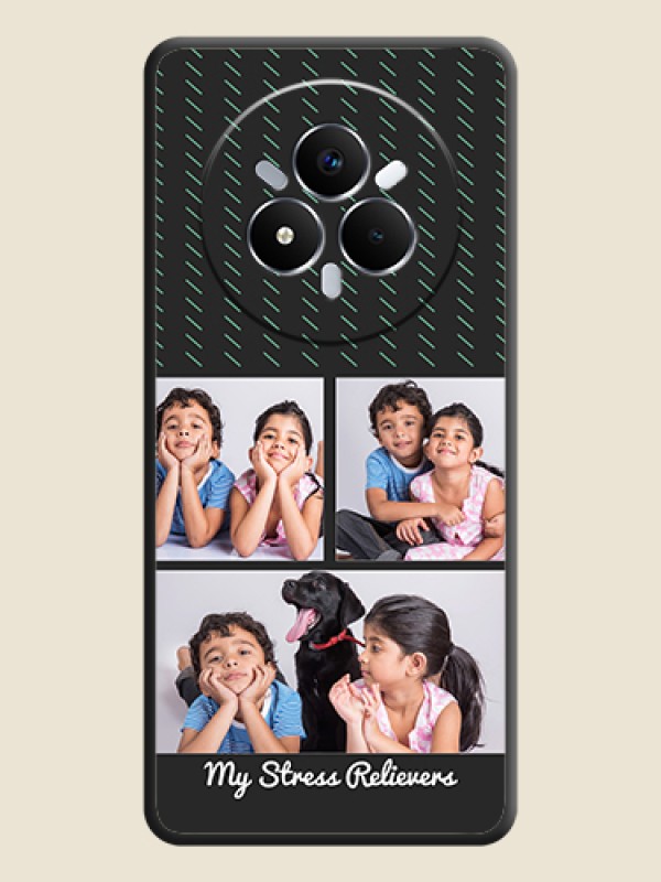 Custom Cross Dotted Pattern with 2 Image Holder On Space Black Custom Soft Matte Mobile Back Cover - Realme Narzo 80 Pro 5G