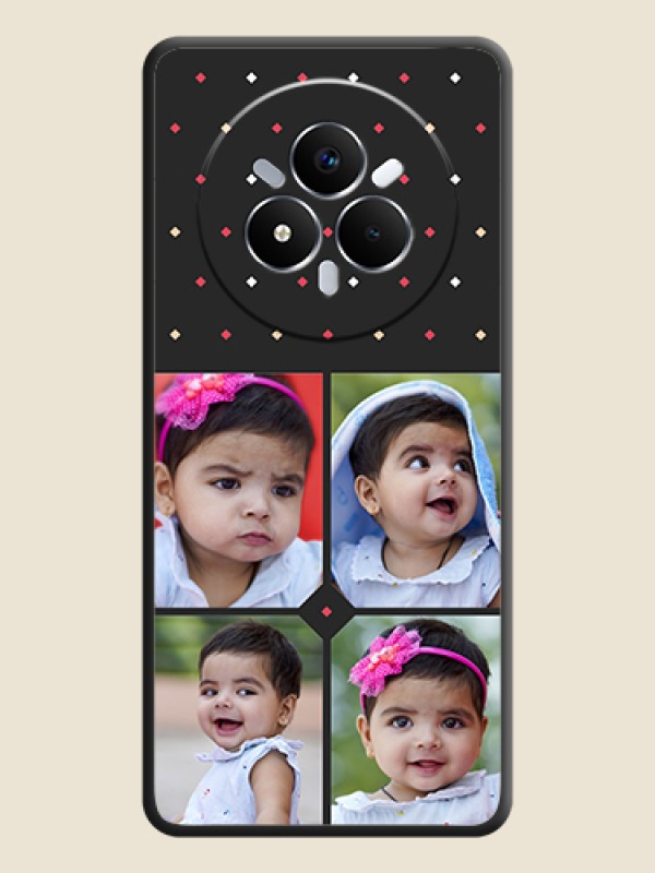 Custom Multicolor Dotted Pattern with 4 Image Holder On Space Black Custom Soft Matte Mobile Back Cover - Realme Narzo 80 Pro 5G
