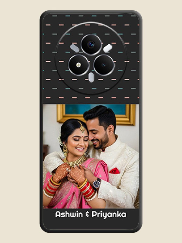 Custom Line Pattern Design with Text On Space Black Custom Soft Matte Mobile Back Cover - Realme Narzo 80 Pro 5G