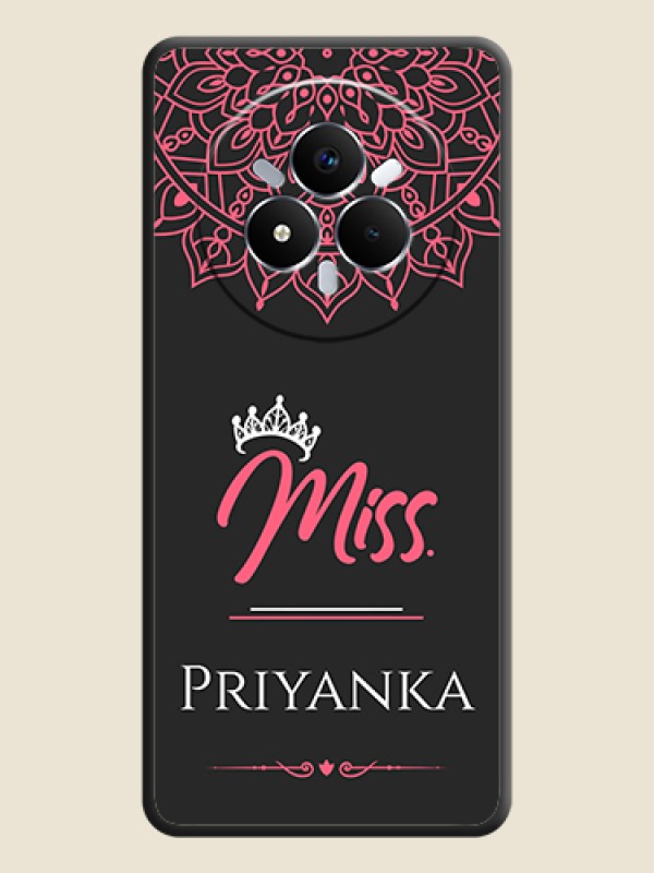 Custom Mrs Name with Floral Design On Space Black Custom Soft Matte Mobile Back Cover - Realme Narzo 80 Pro 5G