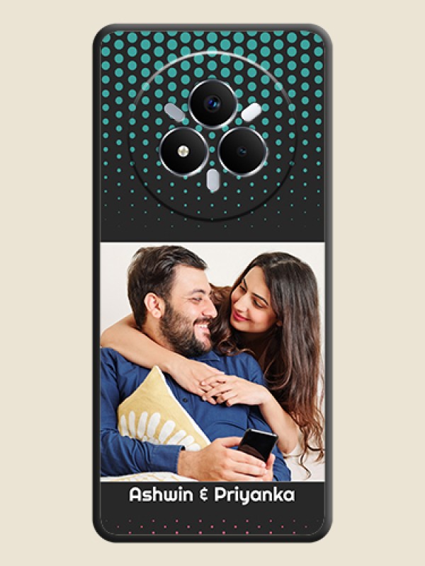 Custom Faded Dots with Grunge Photo Frame and Text On Space Black Custom Soft Matte Mobile Back Cover - Realme Narzo 80 Pro 5G