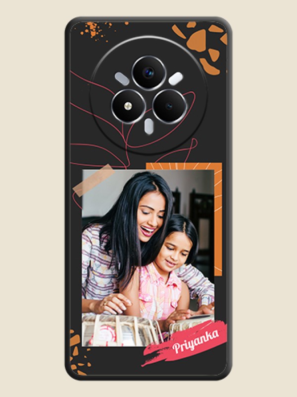 Custom Orange Photo Frame On Space Black Custom Soft Matte Mobile Back Cover - Realme Narzo 80 Pro 5G