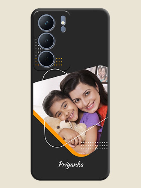 Custom Yellow Triangle on Photo On Space Black Custom Soft Matte Mobile Back Cover - Narzo 80x 5G