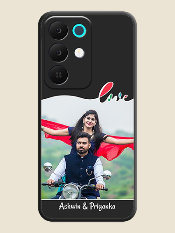 Custom Fall in Love Pattern with Picture on Photo On Space Black Custom Soft Matte Mobile Back Cover - Realme Narzo 90 5G