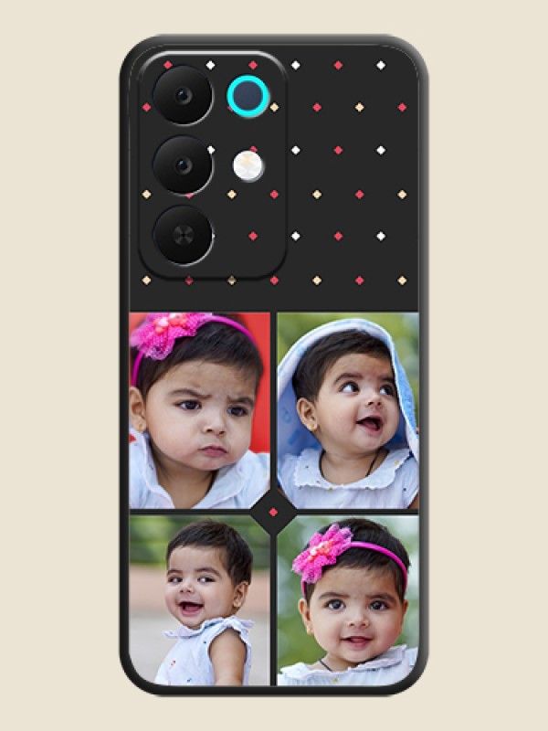 Custom Multicolor Dotted Pattern with 4 Image Holder On Space Black Custom Soft Matte Mobile Back Cover - Realme Narzo 90 5G