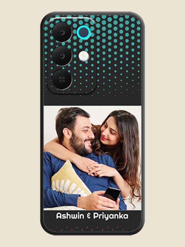 Custom Faded Dots with Grunge Photo Frame and Text On Space Black Custom Soft Matte Mobile Back Cover - Realme Narzo 90 5G