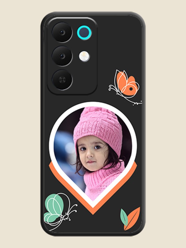 Custom Upload Pic With Simple Butterly Design On Space Black Custom Soft Matte Mobile Back Cover - Realme Narzo 90 5G
