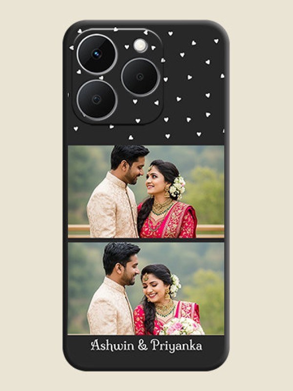 Custom Miniature Love Symbols with Name On Space Black Custom Soft Matte Mobile Back Cover - Realme Narzo 90x 5G