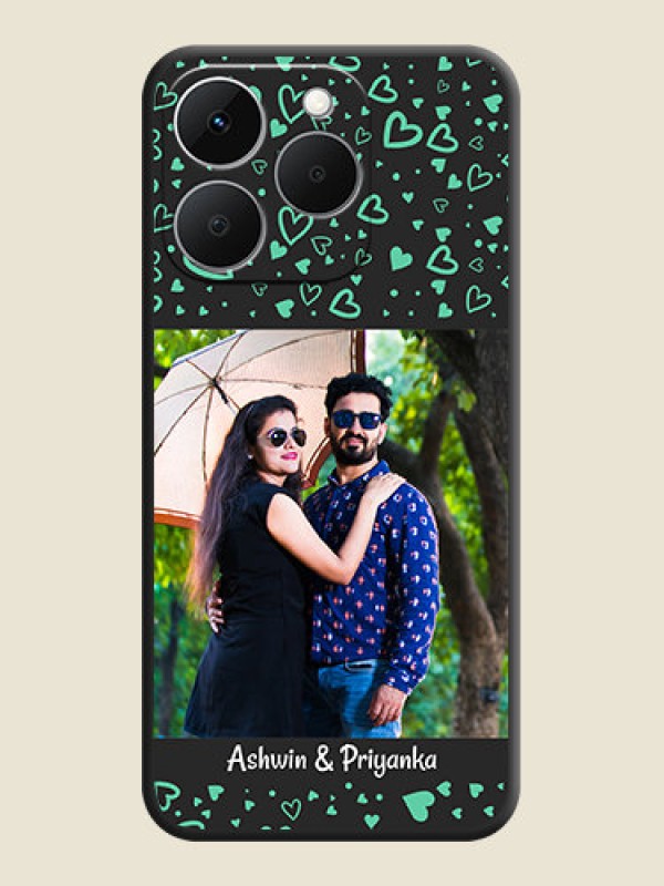 Custom Sea Green Indefinite Love Pattern on Photo On Space Black Custom Soft Matte Mobile Back Cover - Realme Narzo 90x 5G