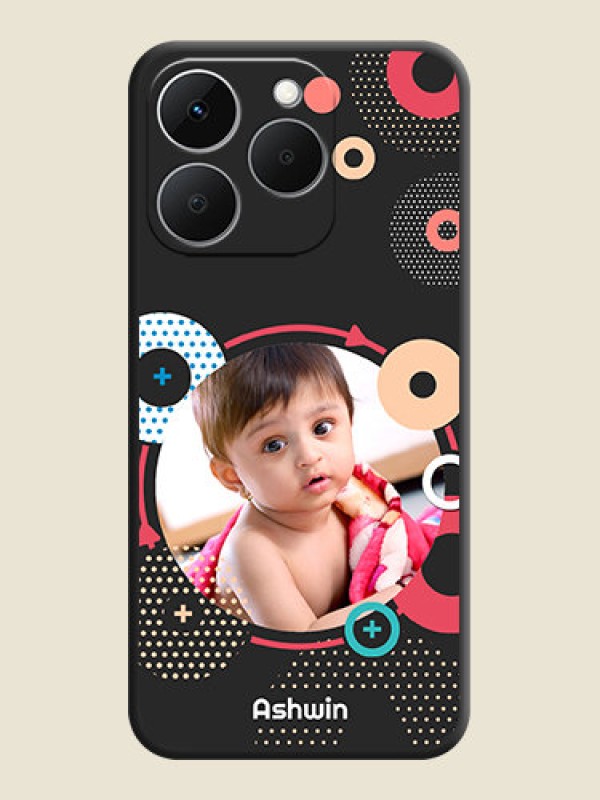 Custom Multicoloured Round Image On Space Black Custom Soft Matte Mobile Back Cover - Realme Narzo 90x 5G