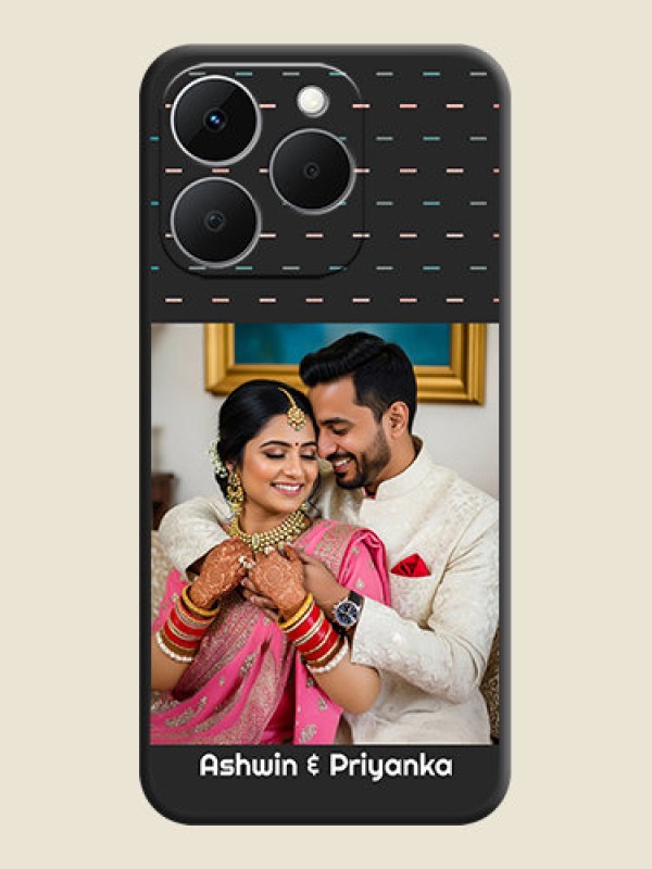 Custom Line Pattern Design with Text On Space Black Custom Soft Matte Mobile Back Cover - Realme Narzo 90x 5G