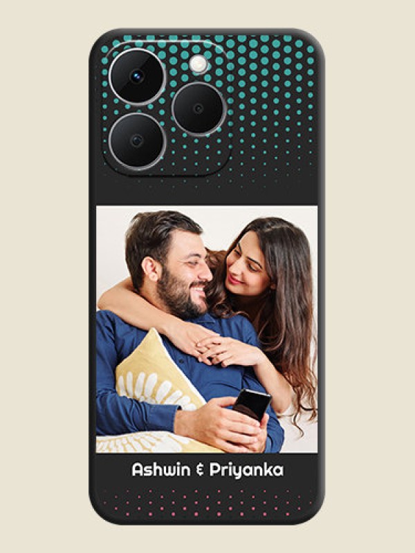 Custom Faded Dots with Grunge Photo Frame and Text On Space Black Custom Soft Matte Mobile Back Cover - Realme Narzo 90x 5G