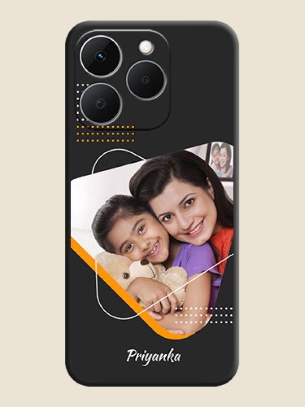 Custom Yellow Triangle on Photo On Space Black Custom Soft Matte Mobile Back Cover - Realme Narzo 90x 5G