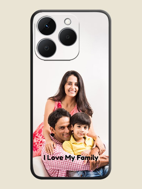 Custom Full Single Pic Upload With Text On Space Black Custom Soft Matte Mobile Back Cover - Realme Narzo 90x 5G