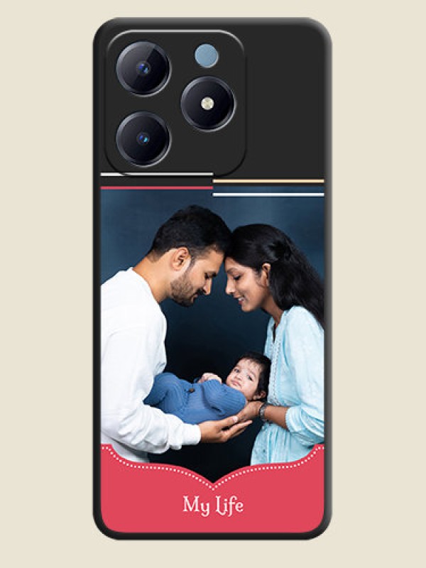 Custom Classic Plain Design with Name On Space Black Custom Soft Matte Mobile Back Cover - Realme Narzo N63