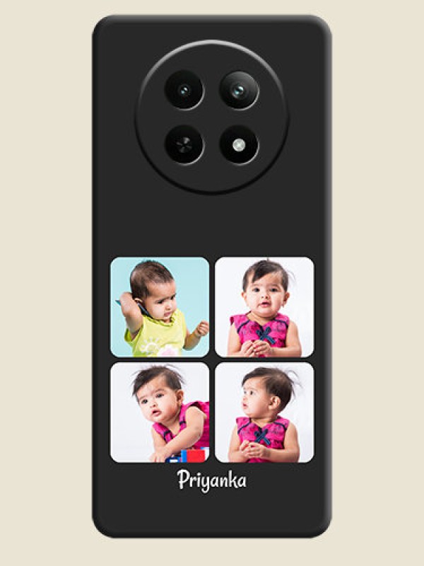 Custom Floral Art with 6 Image Holder - Photo on Space Black Soft Matte Mobile Case - Realme Narzo N65 5G