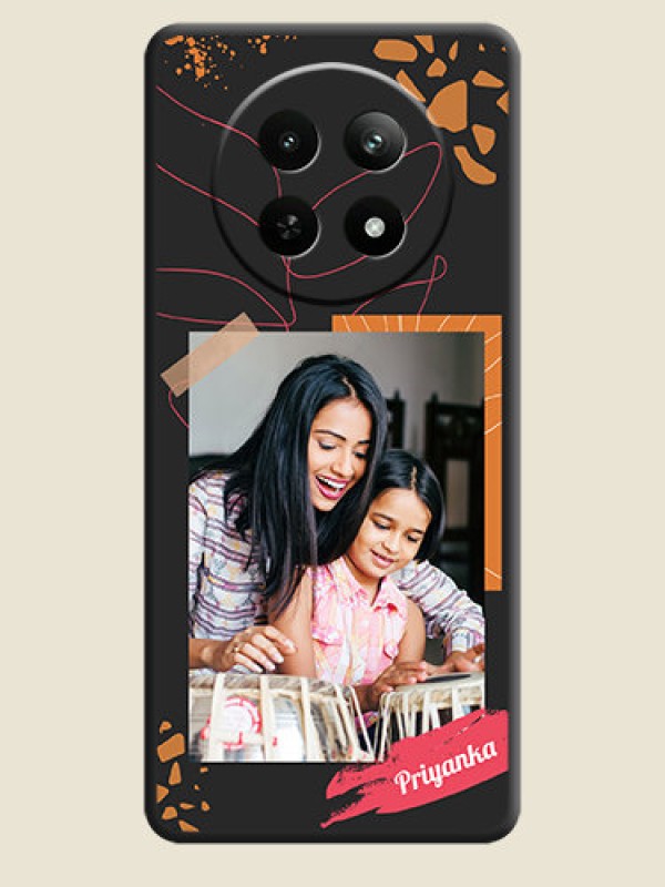 Custom Orange Photo Frame on Space Black Custom Soft Matte Phone Back Cover - Realme Narzo N65 5G