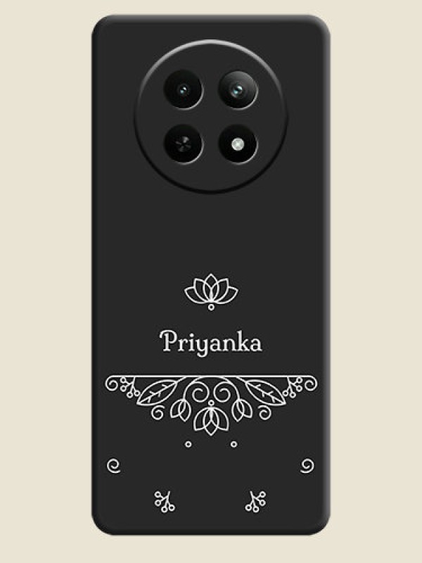 Custom Lotus Garden Custom Text On Space Black Personalized Soft Matte Phone Covers - Realme Narzo N65 5G