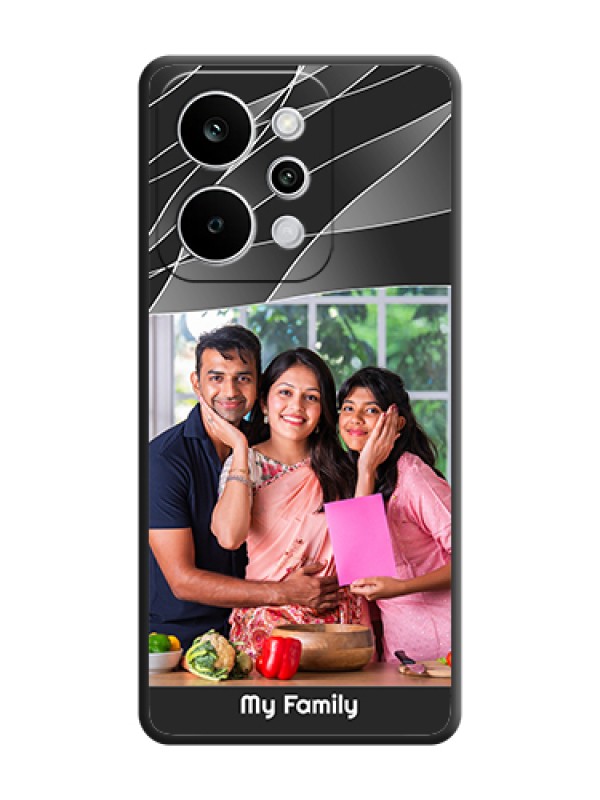 Custom Mixed Wave Lines on Photo On Space Black Custom Soft Matte Mobile Back Cover - Realme Narzo Power 5G