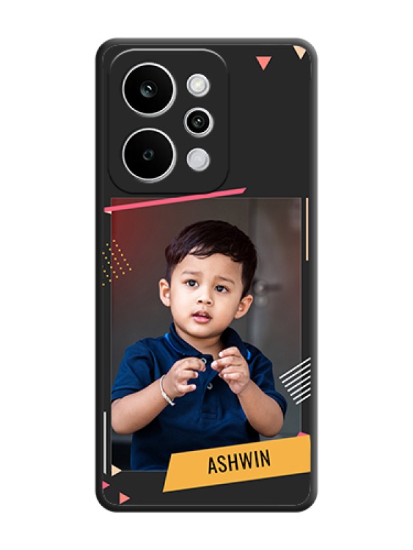 Custom Photo Frame with Triangle Small Dots on Photo On Space Black Custom Soft Matte Mobile Back Cover - Realme Narzo Power 5G