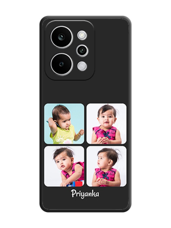 Custom Floral Art with 6 Image Holder on Photo On Space Black Custom Soft Matte Mobile Back Cover - Realme Narzo Power 5G