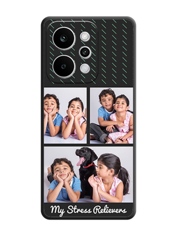 Custom Cross Dotted Pattern with 2 Image Holder On Space Black Custom Soft Matte Mobile Back Cover - Realme Narzo Power 5G