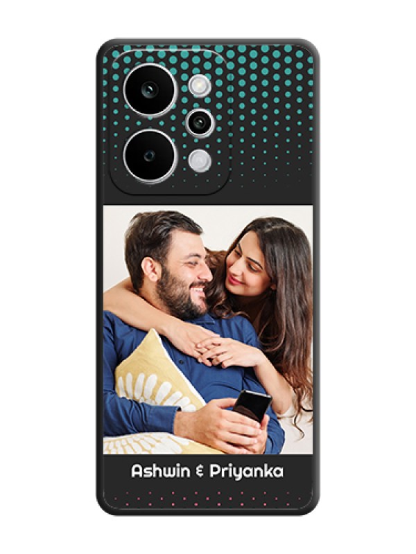 Custom Faded Dots with Grunge Photo Frame and Text On Space Black Custom Soft Matte Mobile Back Cover - Realme Narzo Power 5G