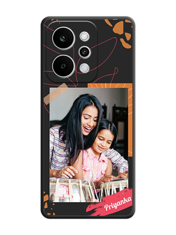 Custom Orange Photo Frame On Space Black Custom Soft Matte Mobile Back Cover - Realme Narzo Power 5G